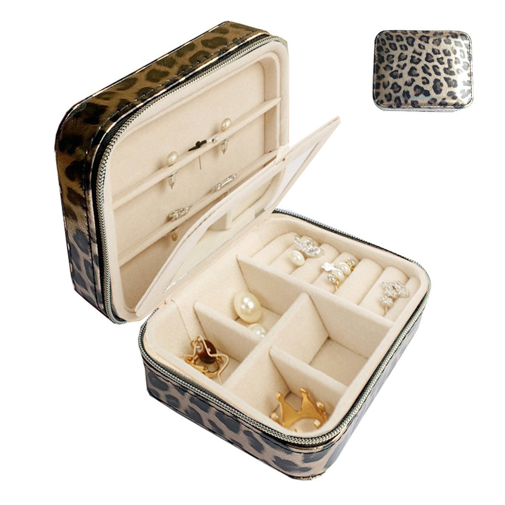 Palm Sized Vegan Leather Travel Jewelry Box