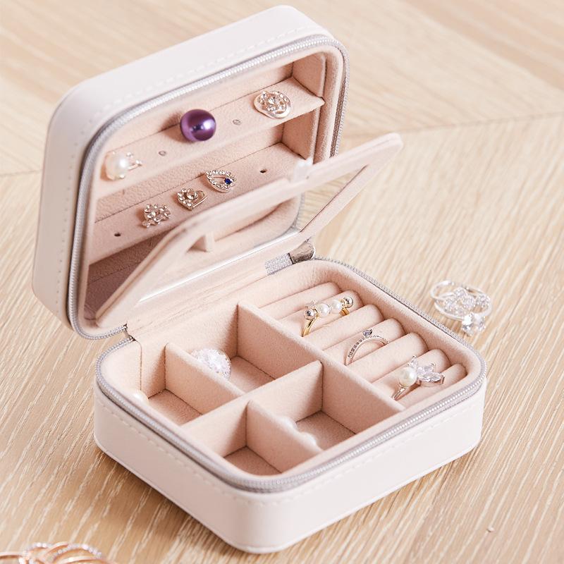 Palm Sized Vegan Leather Travel Jewelry Box