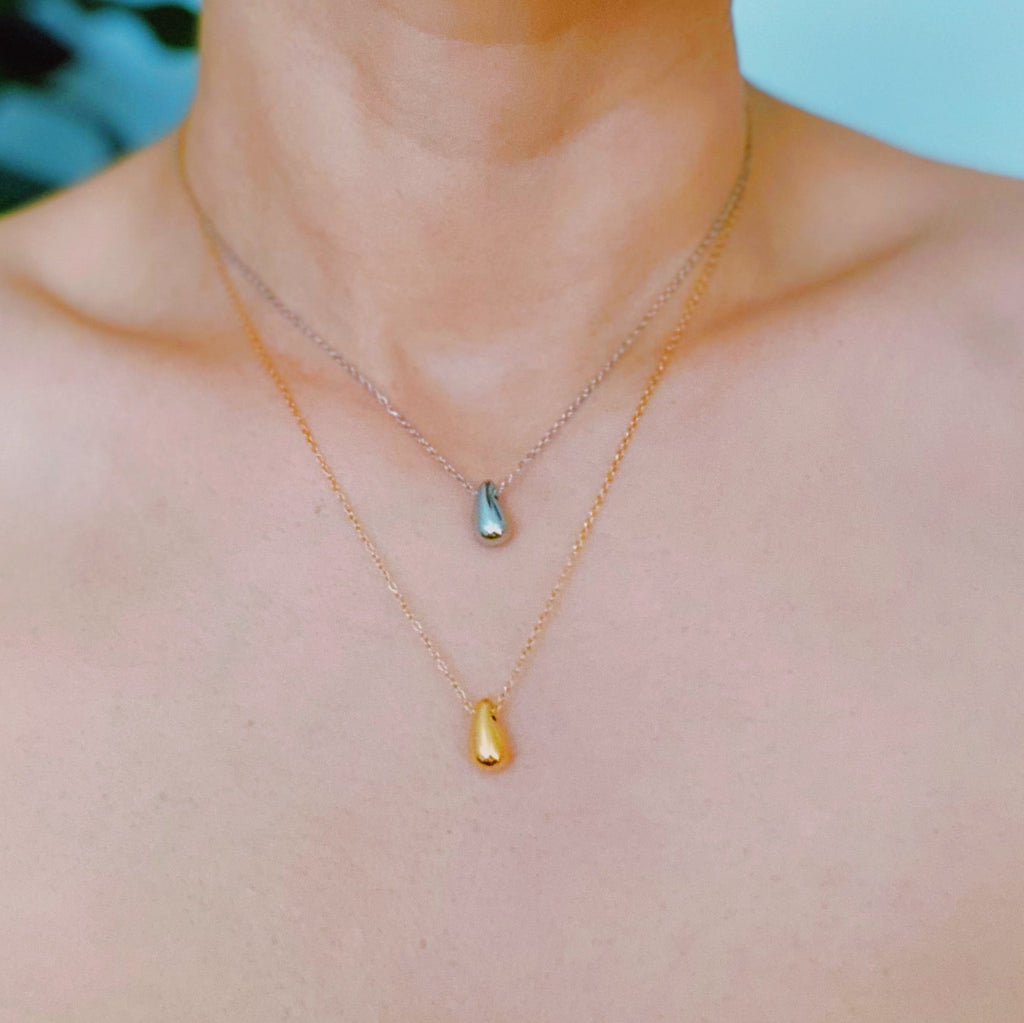Mini Teardrop Gold Pendant Necklace