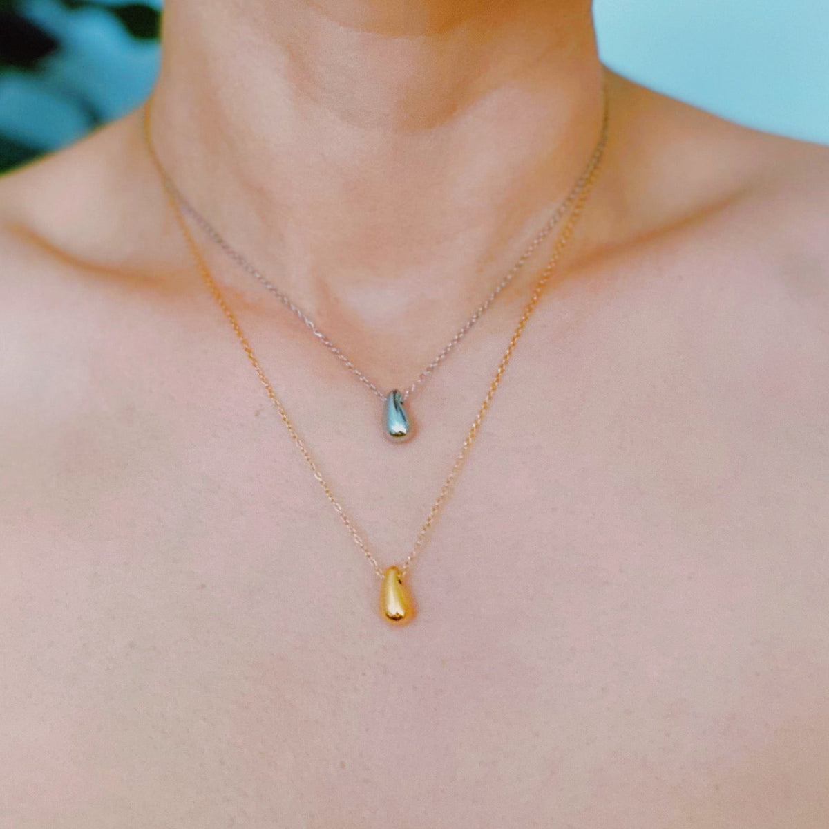 Mini Teardrop Gold Pendant Necklace