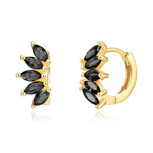 Marquise Zircon Wave Earrings
