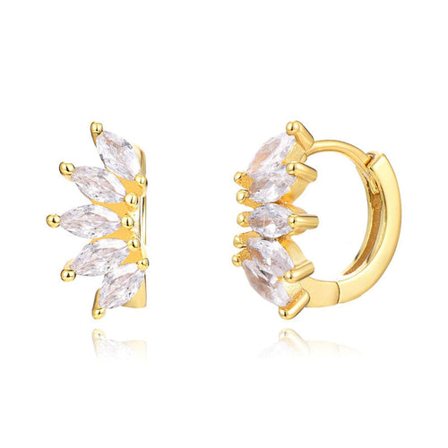 Marquise Zircon Wave Earrings