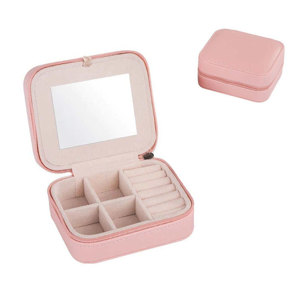 Palm Sized Vegan Leather Travel Jewelry Box