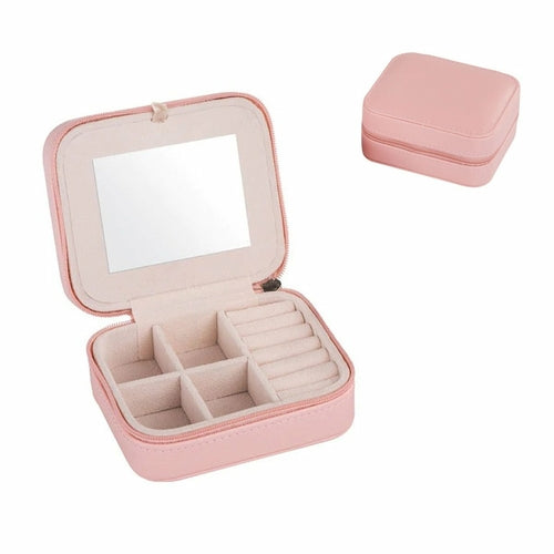 Palm Sized Vegan Leather Travel Jewelry Box