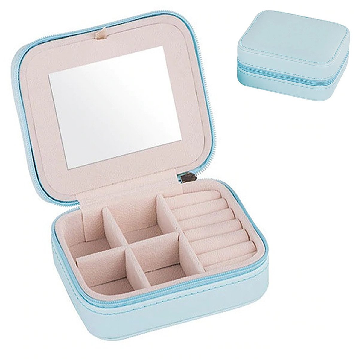 Palm Sized Vegan Leather Travel Jewelry Box