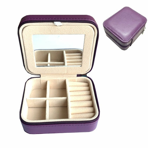 Palm Sized Vegan Leather Travel Jewelry Box