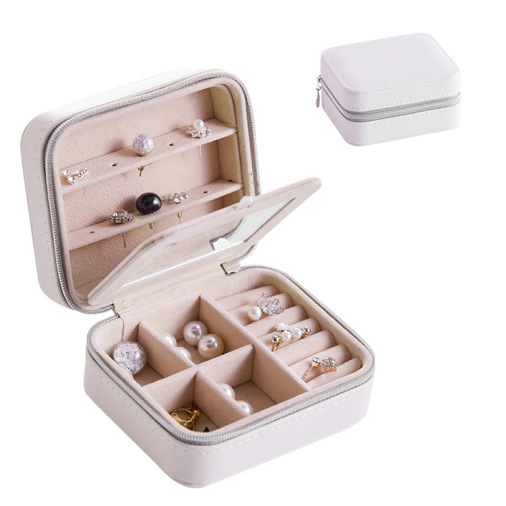 Palm Sized Vegan Leather Travel Jewelry Box