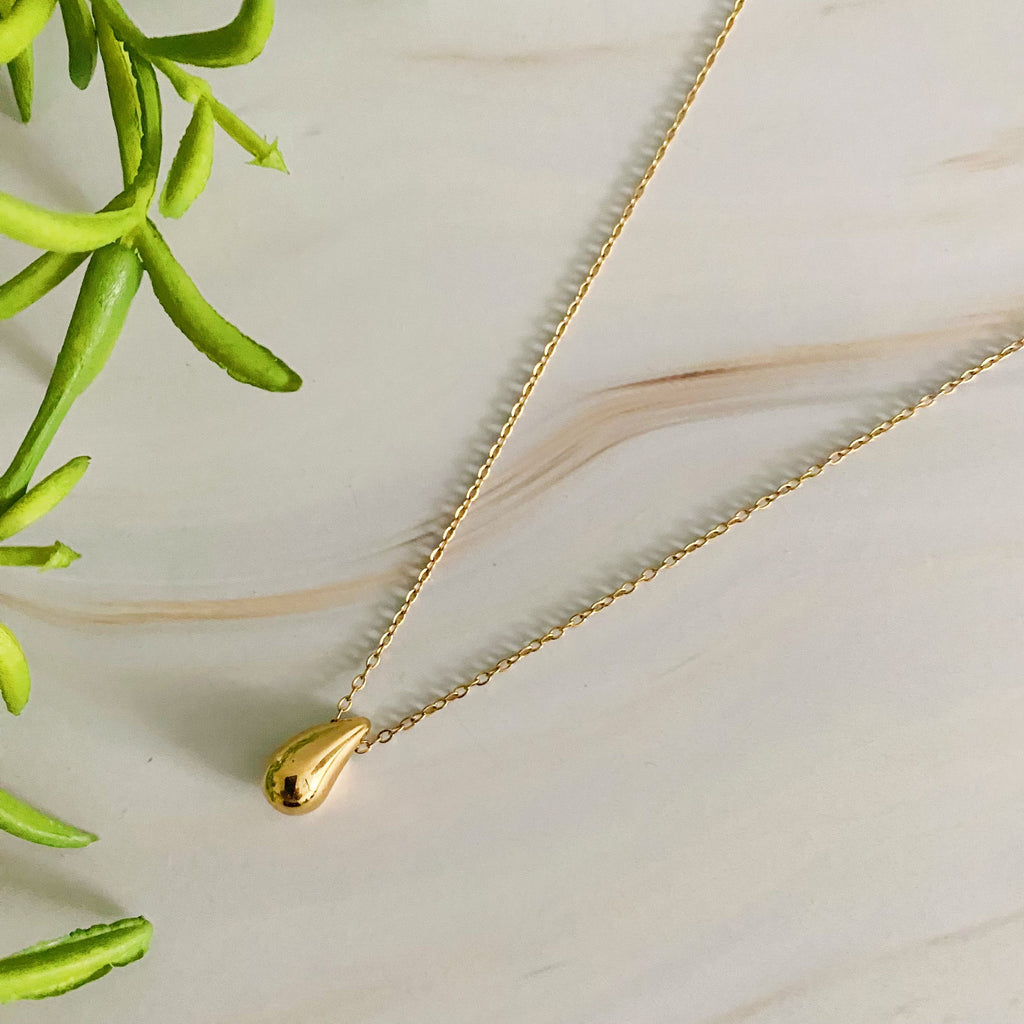 Mini Teardrop Gold Pendant Necklace