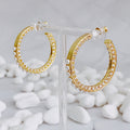 18K Gold Plated Pearl & CZ Hoop Earrings