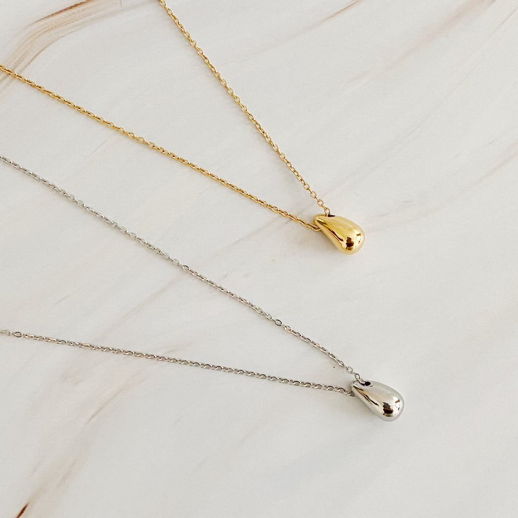 Mini Teardrop Gold Pendant Necklace