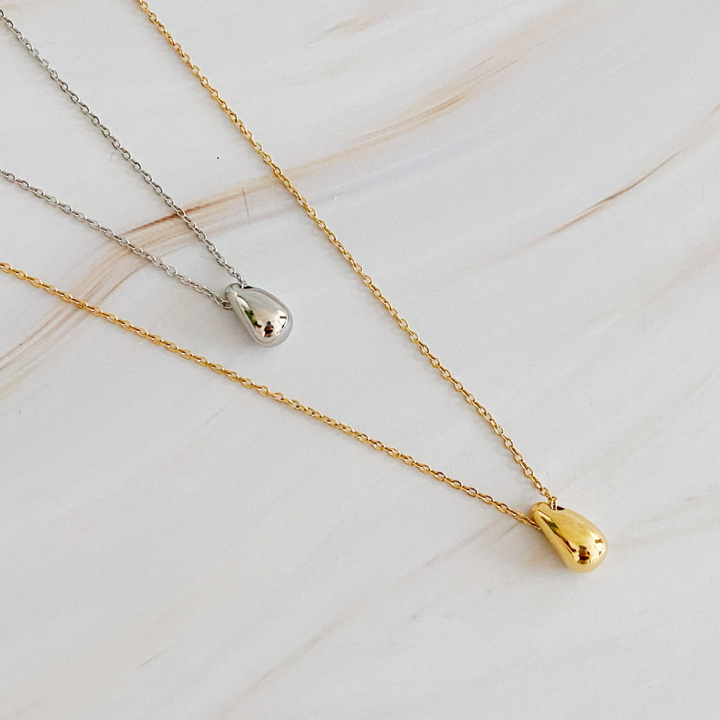 Mini Teardrop Gold Pendant Necklace