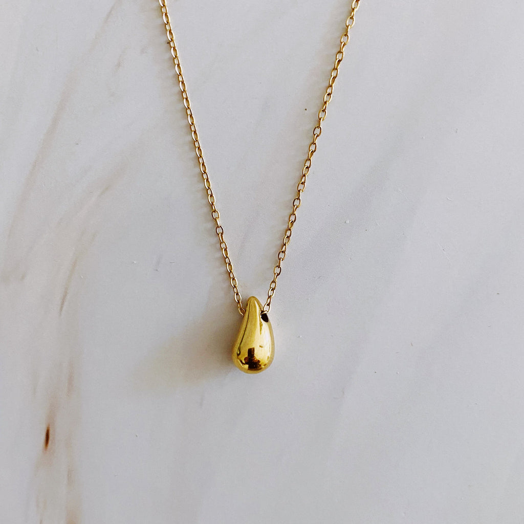 Mini Teardrop Gold Pendant Necklace