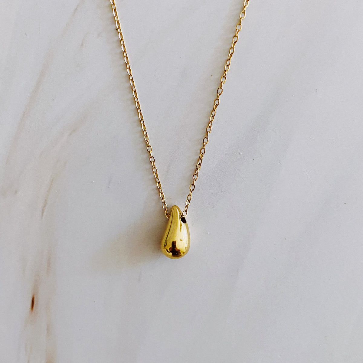 Mini Teardrop Gold Pendant Necklace