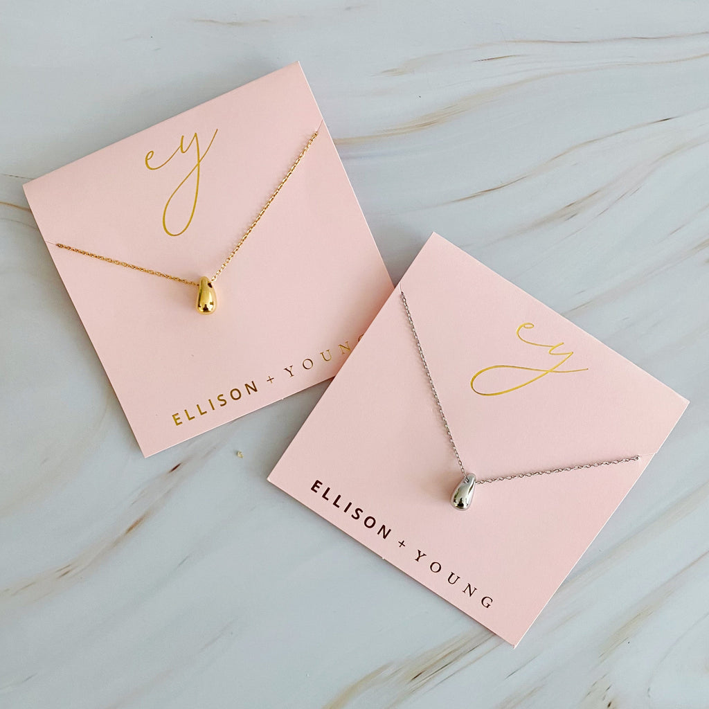 Mini Teardrop Gold Pendant Necklace