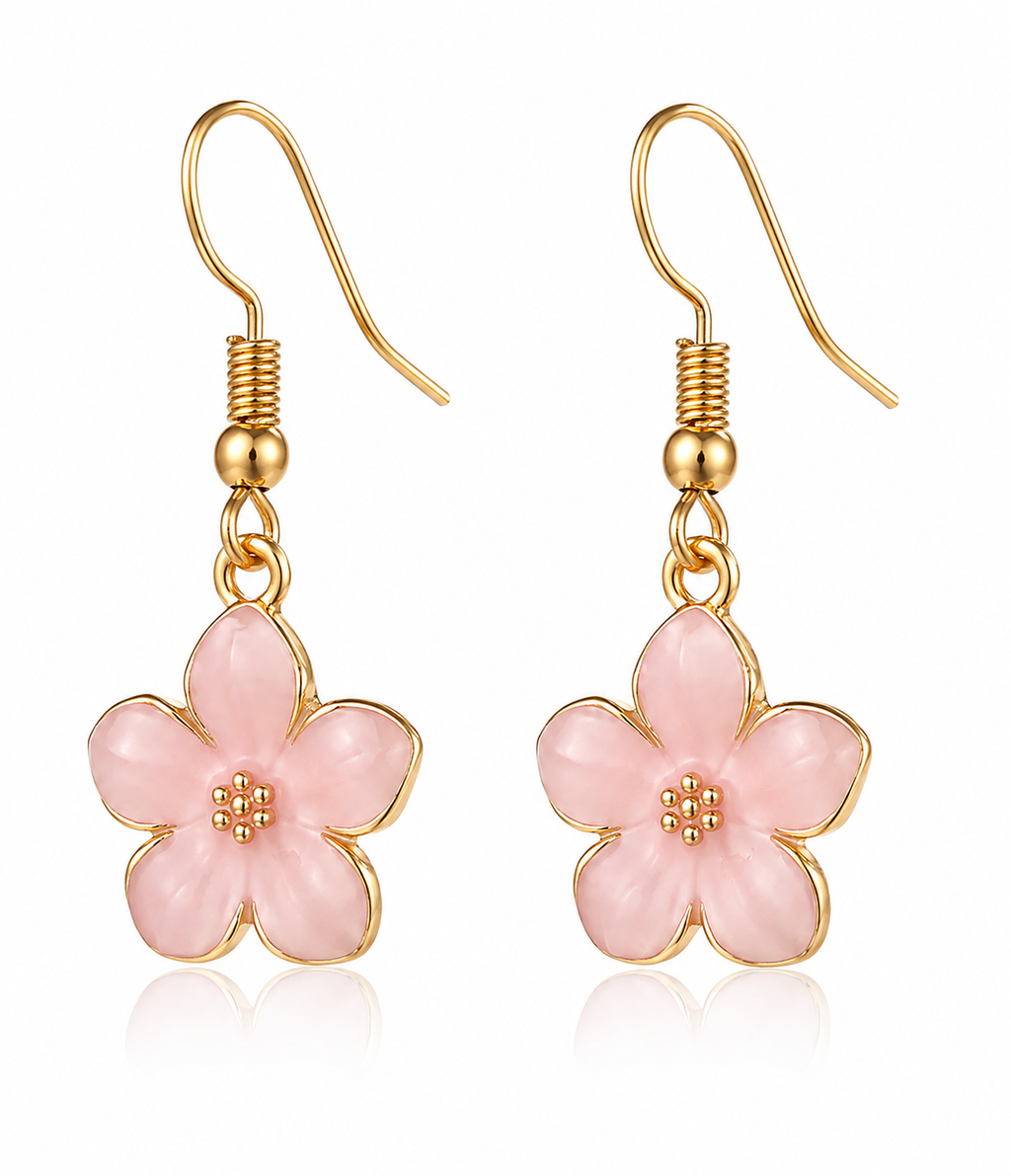 Epoxy Flower Dangle Earrings