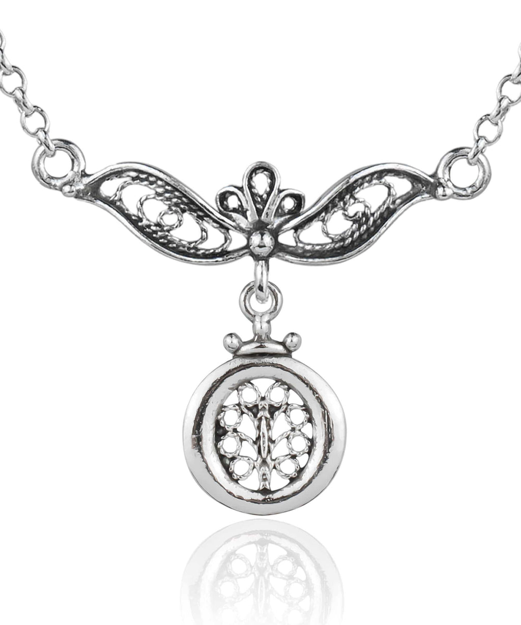 Sterling Silver Tree of Life Filigree Choker Necklace