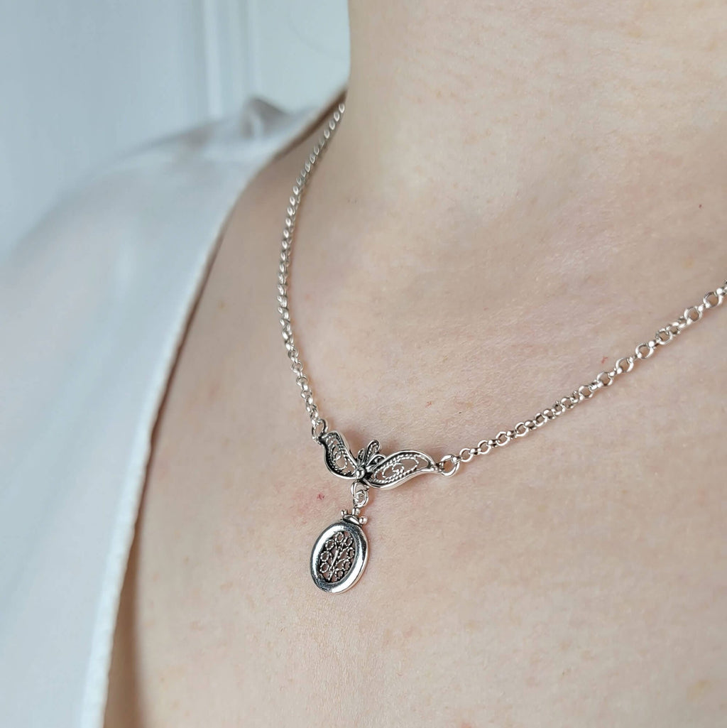 Sterling Silver Tree of Life Filigree Choker Necklace