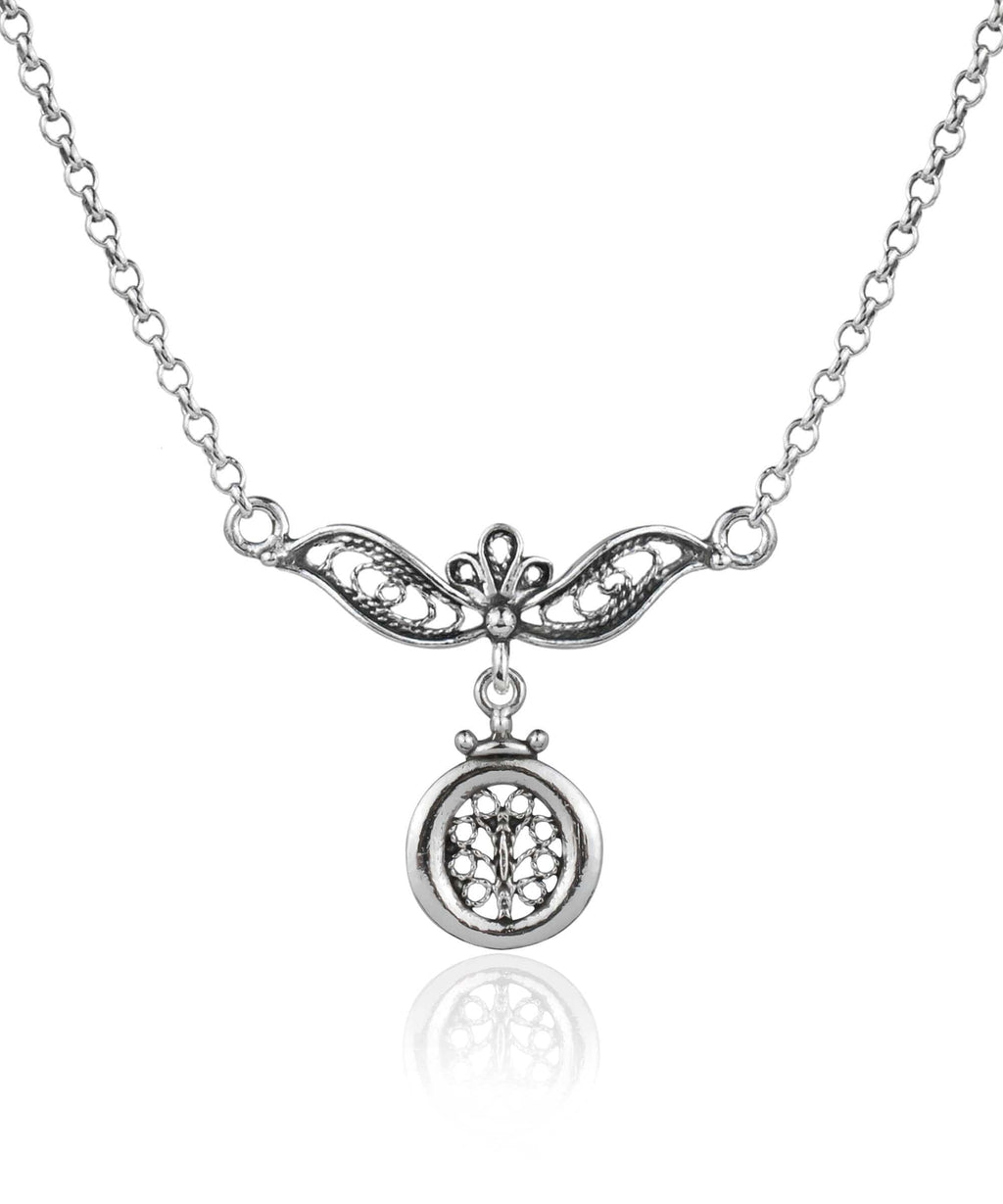 Sterling Silver Tree of Life Filigree Choker Necklace