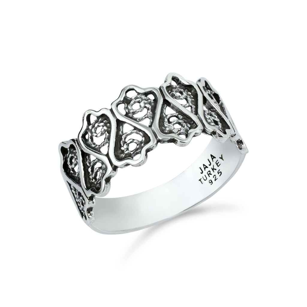 Sterling Silver Lotus Flower Filigree Statement Ring