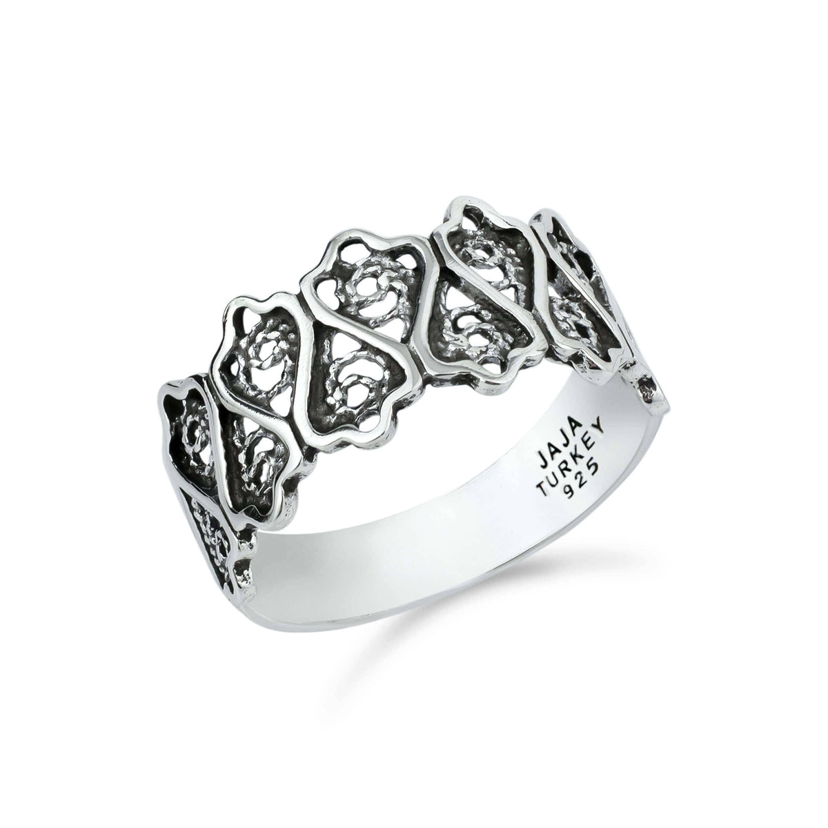 Sterling Silver Lotus Flower Filigree Statement Ring