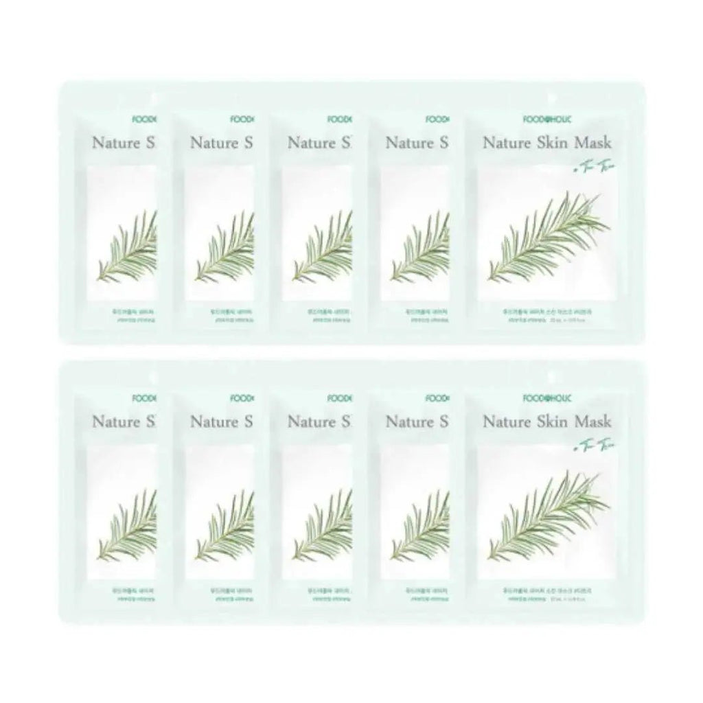 Foodaholic Nature Skin Tea Tree Clarifying Sheet Masks – 10 Pack