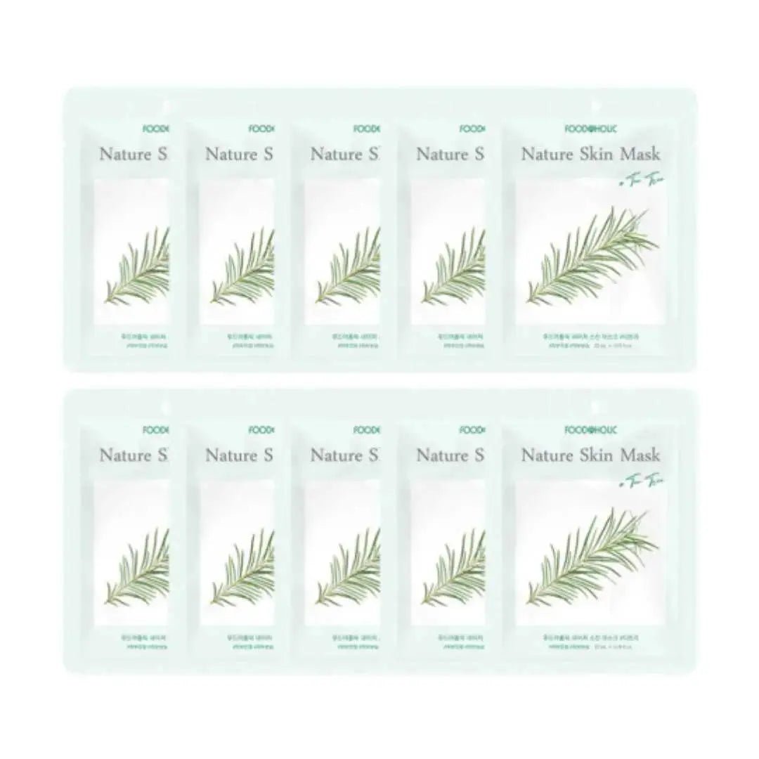 Foodaholic Nature Skin Tea Tree Clarifying Sheet Masks – 10 Pack