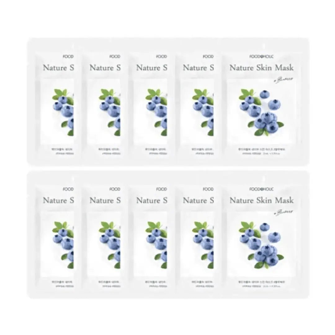 Foodaholic Nature Skin Blueberry Radiance Sheet Masks – 10 Pack