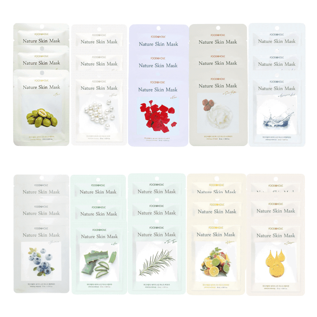 Foodaholic Nature Skin Sheet Mask Variety Set – 30 Pack