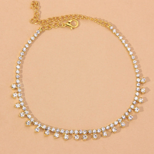 Rhinestone Water Drop Anklet for Women – Elegant Foot Jewelry