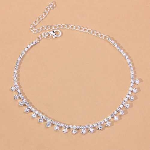Rhinestone Water Drop Anklet for Women – Elegant Foot Jewelry