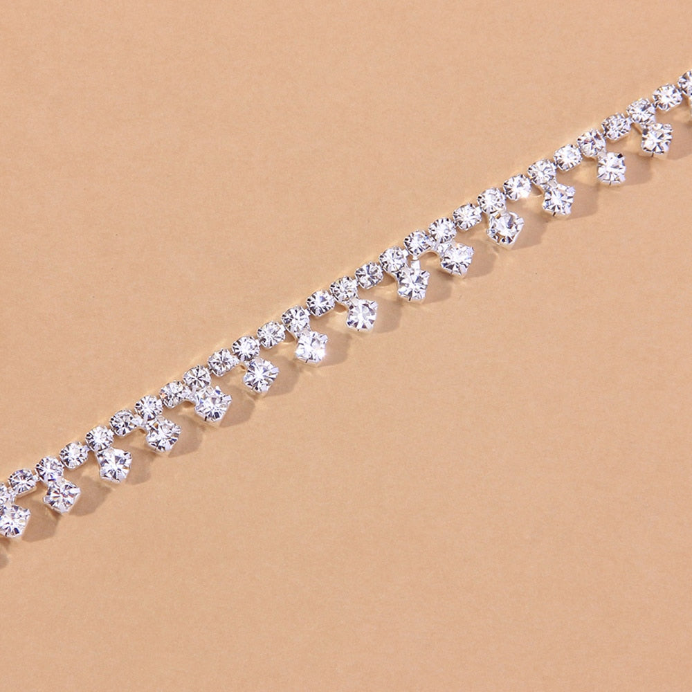 Rhinestone Water Drop Anklet for Women – Elegant Foot Jewelry