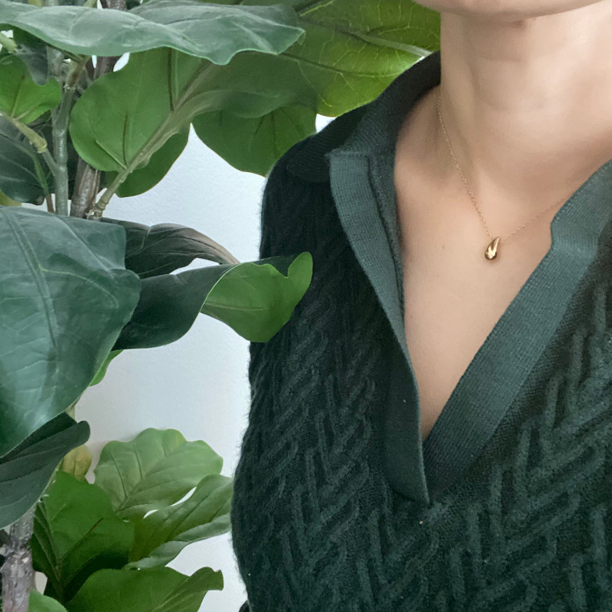 Mini Teardrop Gold Pendant Necklace