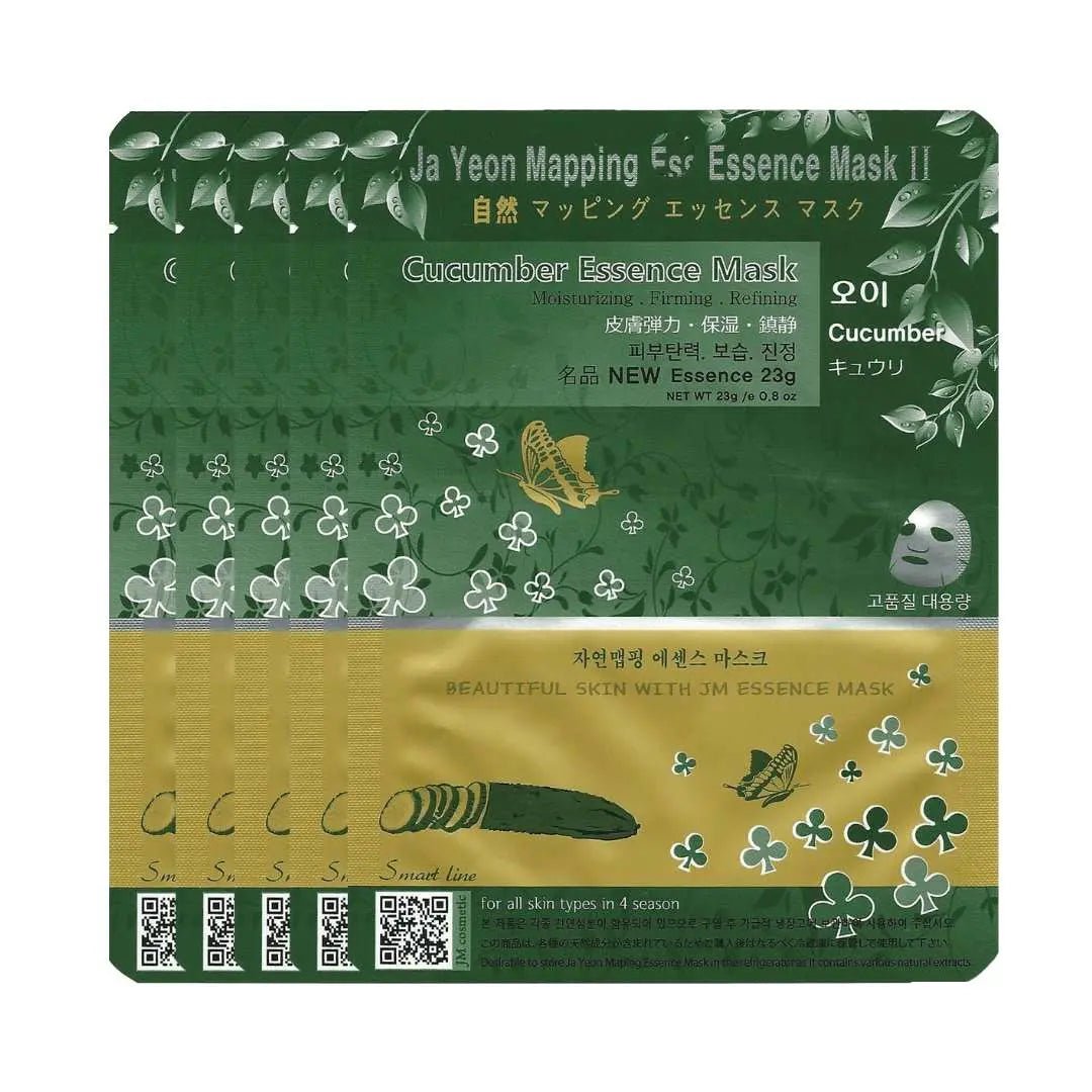 Ja Yeon Mapping Cucumber Soothing Sheet Masks – 5 Pack