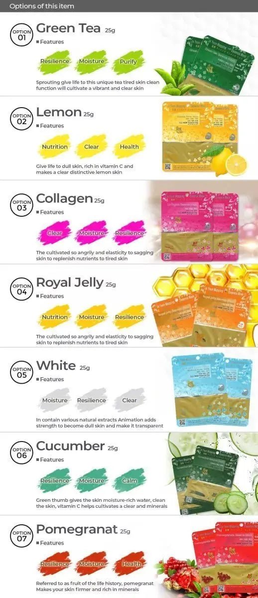 Ja Yeon Mapping Cucumber Soothing Sheet Masks – 5 Pack