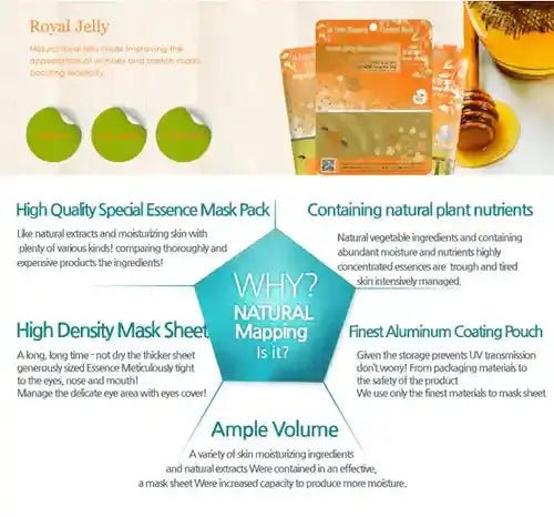 Ja Yeon Mapping Royal Jelly Nourishing Sheet Masks – 5 Pack