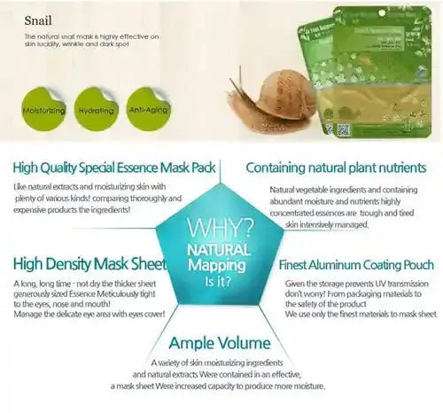 Ja Yeon Mapping Snail Anti-Aging Sheet Masks – 5 Pack