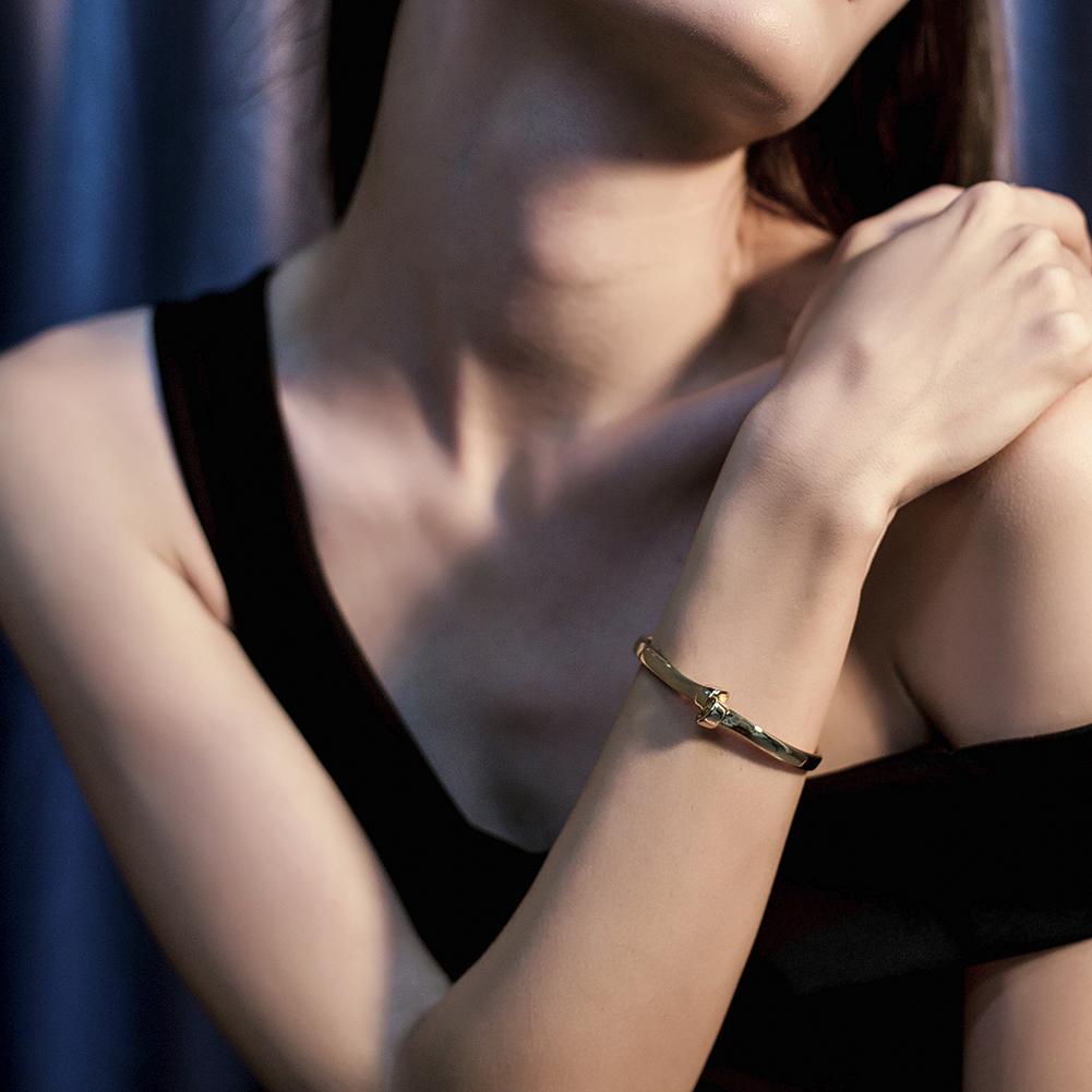Love Knot Gold Cuff Bracelet