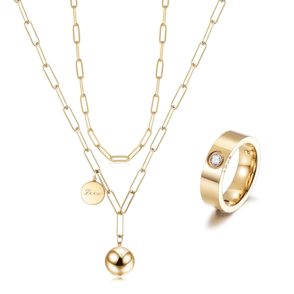 Linear Link Jewelry Set – 3 Pieces