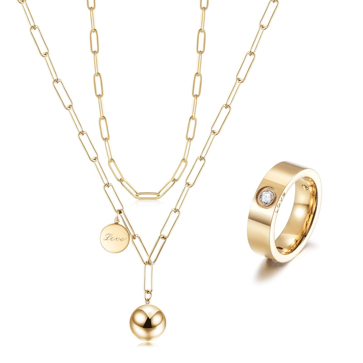 Linear Link Jewelry Set – 3 Pieces