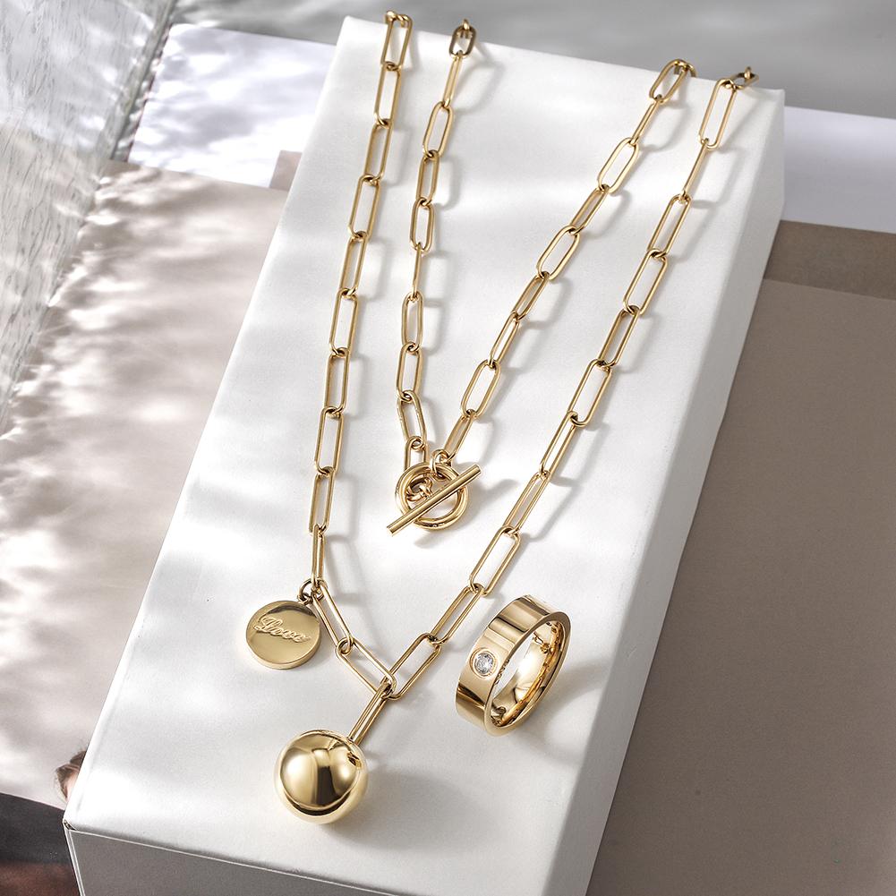 Linear Link Jewelry Set – 3 Pieces