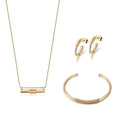 Wire Gold Jewelry Set – Necklace, Bangle & Hoops