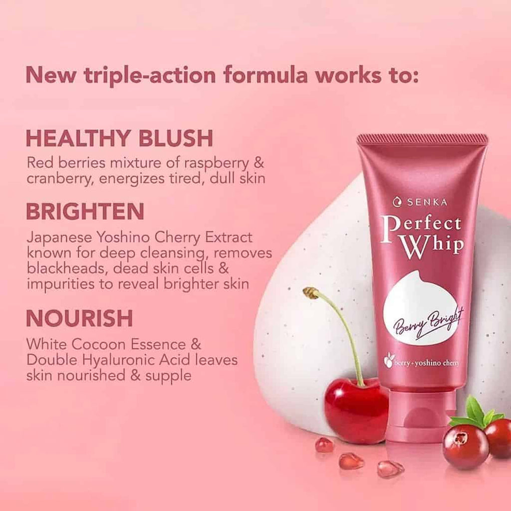 SENKA Perfect Whip Berry Bright Facial Cleanser – 100g