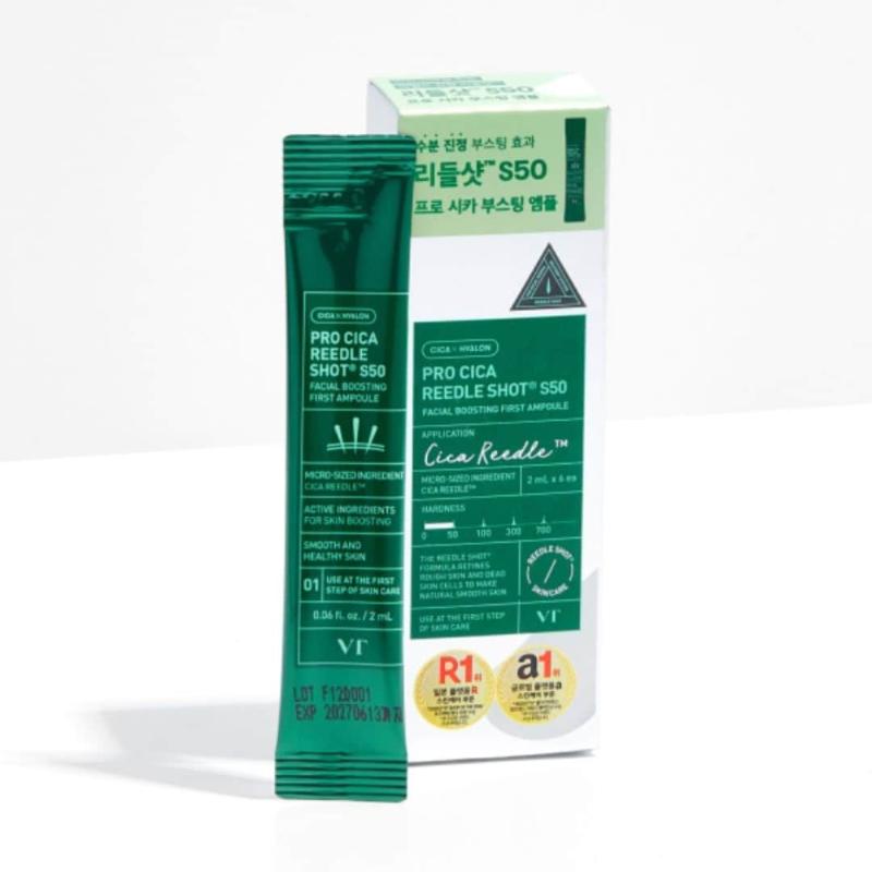 VT Pro Cica Reedle Shot S50 Facial Boosting Ampoule – 2 mL × 6