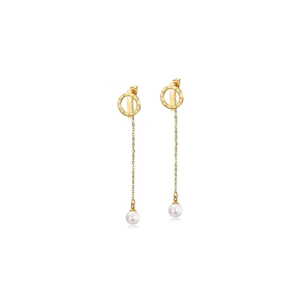 Pearl Front & Back Dangle Earrings