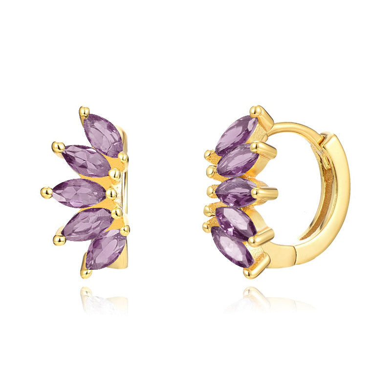 Marquise Zircon Wave Earrings