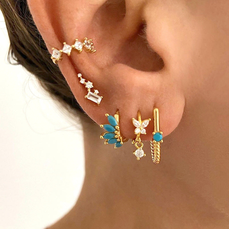 Marquise Zircon Wave Earrings