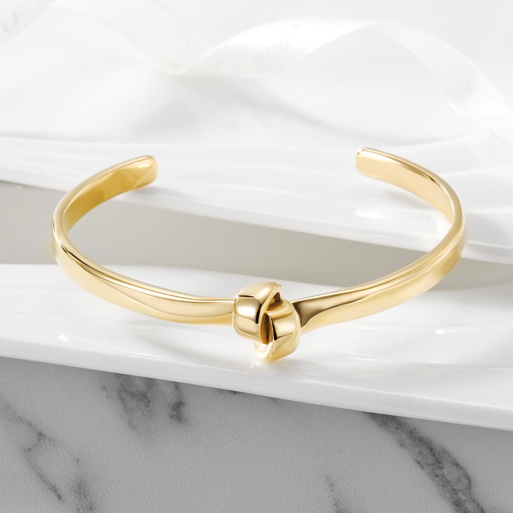 Love Knot Gold Cuff Bracelet