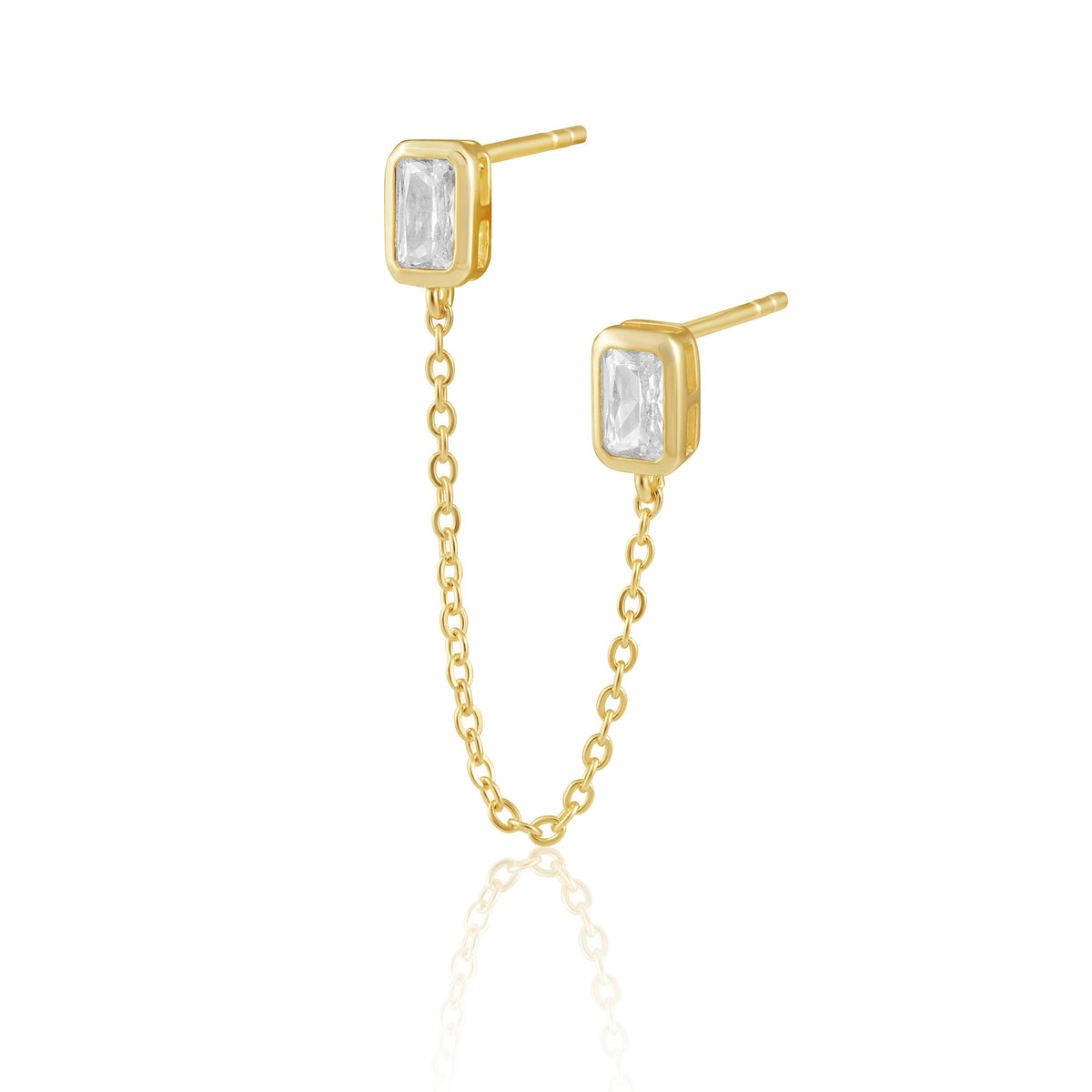 Charlotte Double Stud Chain Earring