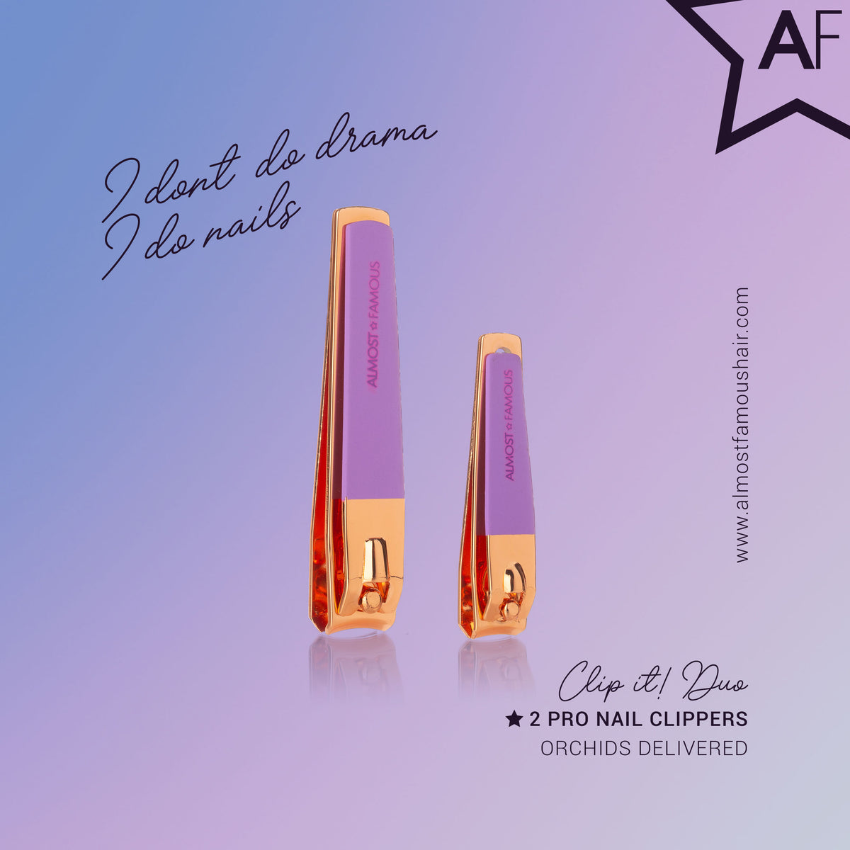 Almost Famous Clip It Nail Clipper Duo – Rose Gold 2-Piece Set