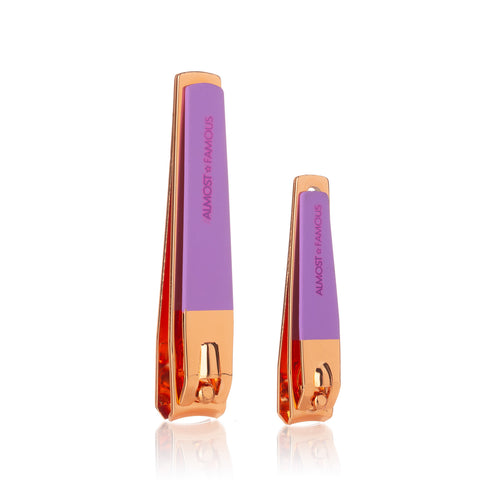 Almost Famous Clip It Nail Clipper Duo – Rose Gold 2-Piece Set